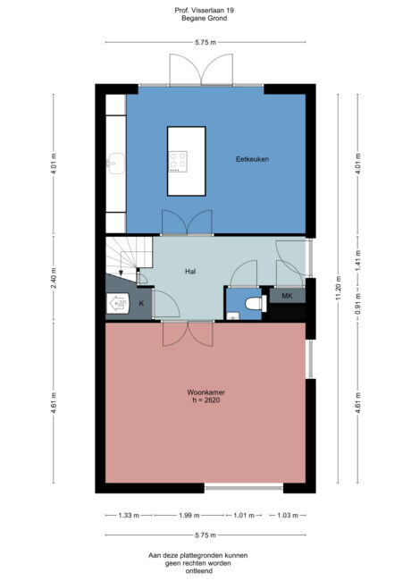 Plattegrond: Prof. Visserlaan 19, Wageningen