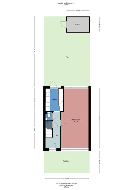 Plattegrond: Meester van Damweg 12, Renkum