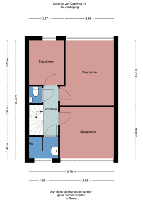 Plattegrond: Meester van Damweg 12, Renkum