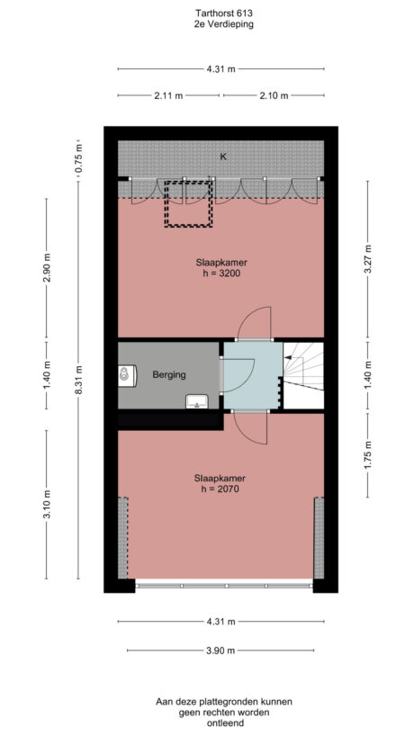 Plattegrond: Tarthorst 613, Wageningen
