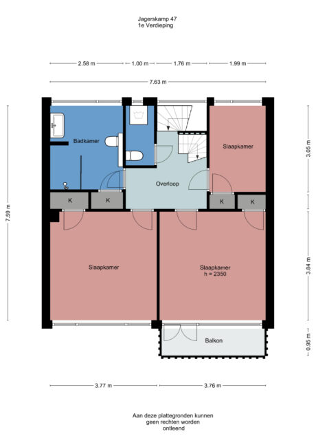 Plattegrond: Jagerskamp 47, Wageningen