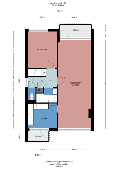Plattegrond: Van Uvenweg 134, Wageningen