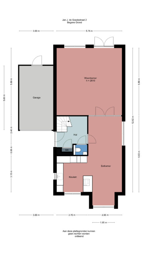 Plattegrond: Jan J. de Goedestraat 2, Wageningen