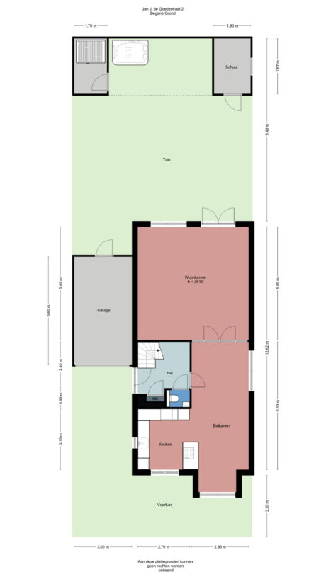 Plattegrond: Jan J. de Goedestraat 2, Wageningen