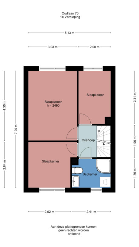 Plattegrond: Oudlaan 70, Wageningen