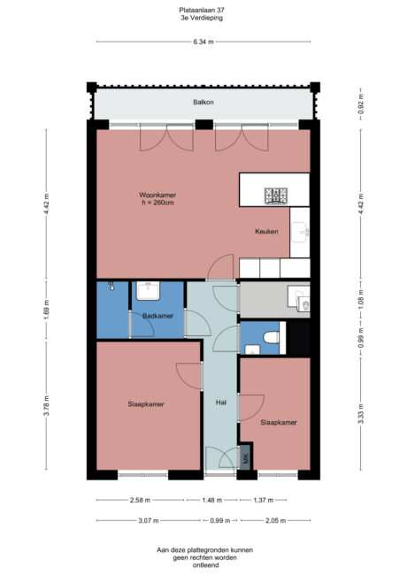 Plattegrond: Plataanlaan 37, Wageningen