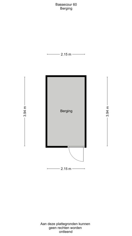 Plattegrond: Bassecour 60, Wageningen