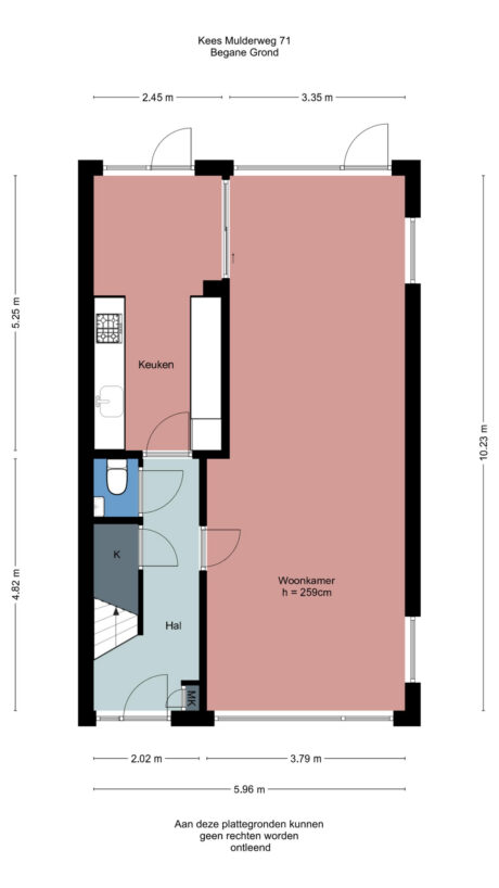 Plattegrond: Kees Mulderweg 71, Wageningen