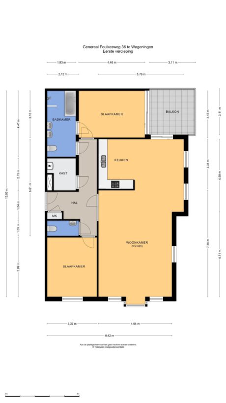 Plattegrond: Generaal Foulkesweg 36, Wageningen
