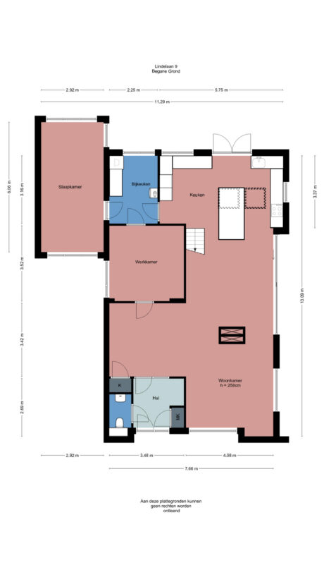 Plattegrond: Lindelaan 9, Renkum