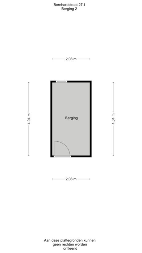Plattegrond: Bernhardstraat 27I, Wageningen
