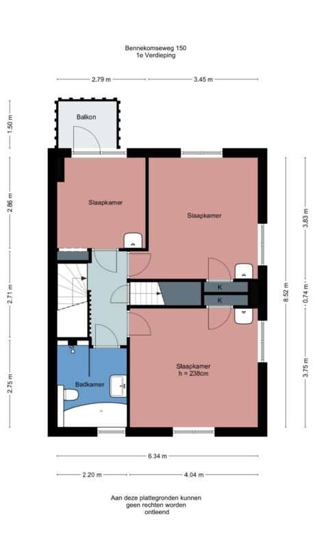 Plattegrond: Bennekomseweg 150, Wageningen