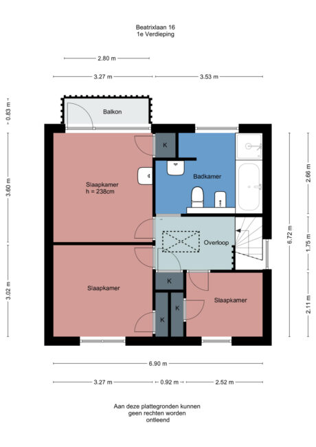 Plattegrond: Beatrixlaan 16, Ede