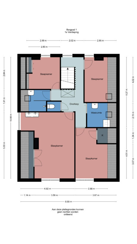 Plattegrond: Bergpad 1, Wageningen