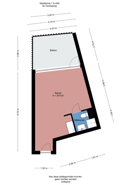 Plattegrond: Stadsbrink 1K 429, Wageningen