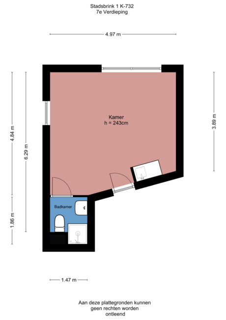 Plattegrond: Stadsbrink 1K 732, Wageningen