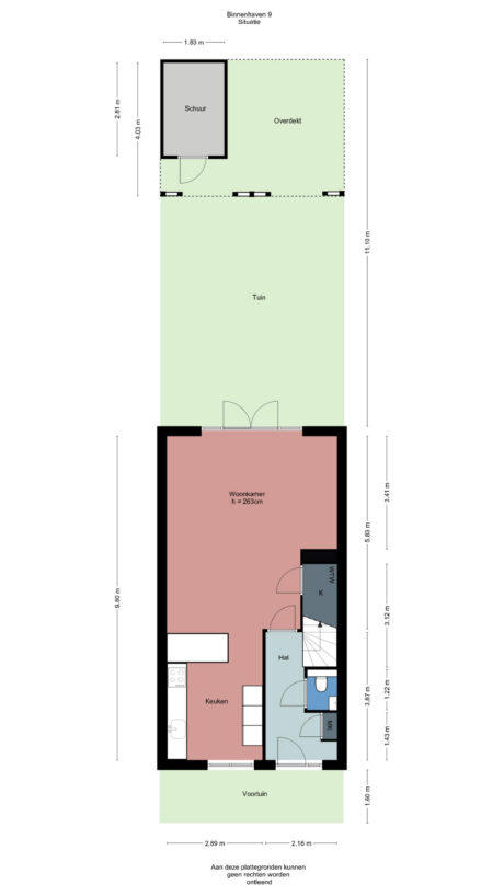 Plattegrond: Binnenhaven 9, Wageningen