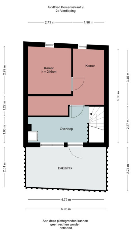 Plattegrond: Godfried Bomansstraat 9, Wageningen