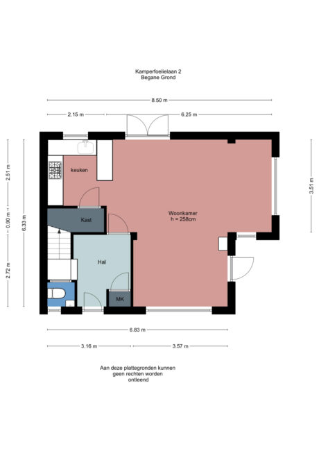 Plattegrond: Kamperfoelielaan 2, Wageningen