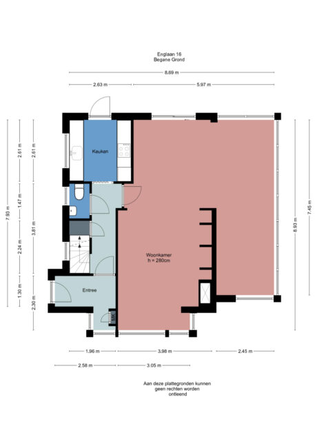 Plattegrond: Englaan 16, Wageningen
