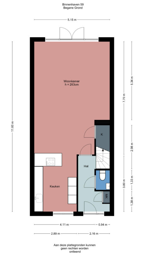Plattegrond: Binnenhaven 59, Wageningen