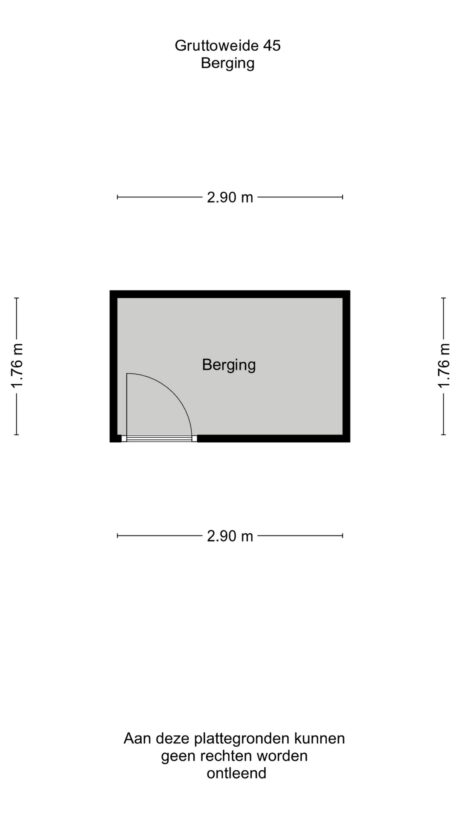 Plattegrond: Gruttoweide 45, Wageningen