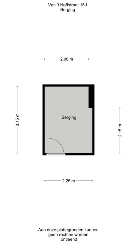 Plattegrond: Van ’t Hoffstraat 15I, Wageningen