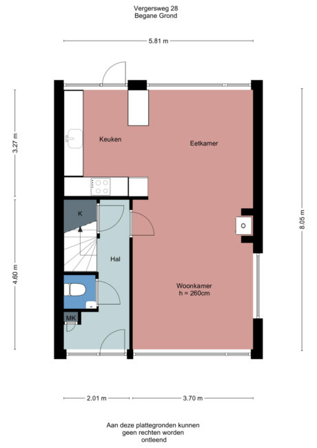 Plattegrond: Vergersweg 28, Wageningen
