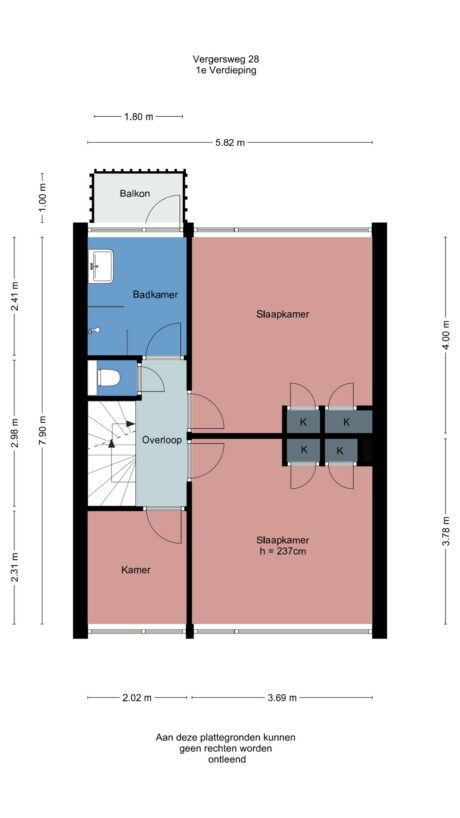 Plattegrond: Vergersweg 28, Wageningen