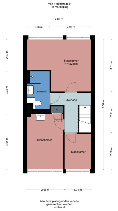 Plattegrond: Van ’t Hoffstraat 51, Wageningen