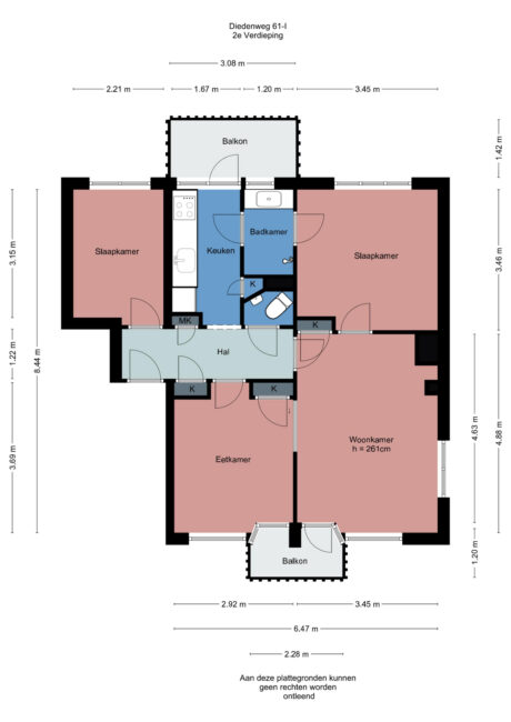 Plattegrond: Diedenweg 61I, Wageningen