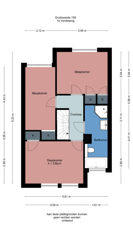 Plattegrond: Gruttoweide 159, Wageningen