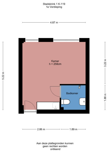 Plattegrond: Stadsbrink 1K 119, Wageningen