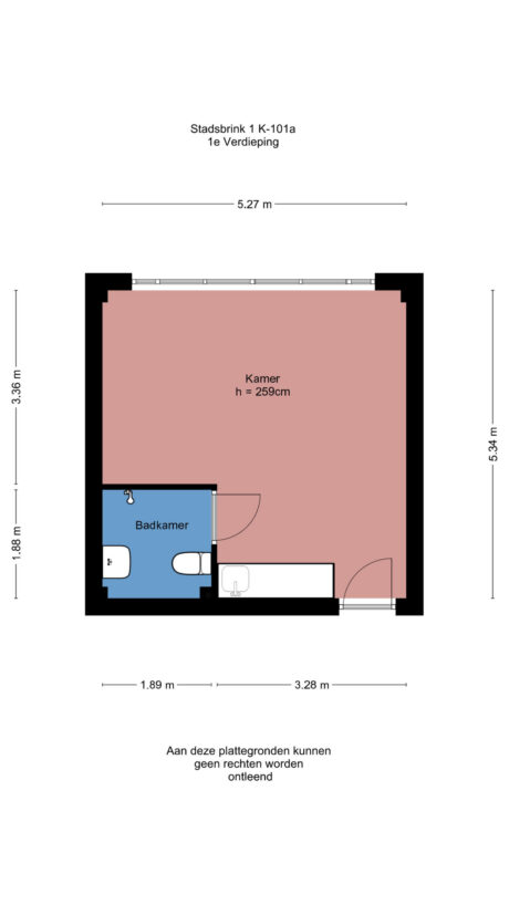 Plattegrond: Stadsbrink 1K 101A, Wageningen