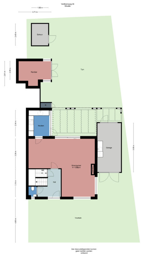 Plattegrond: Veldheimweg 38, Renkum