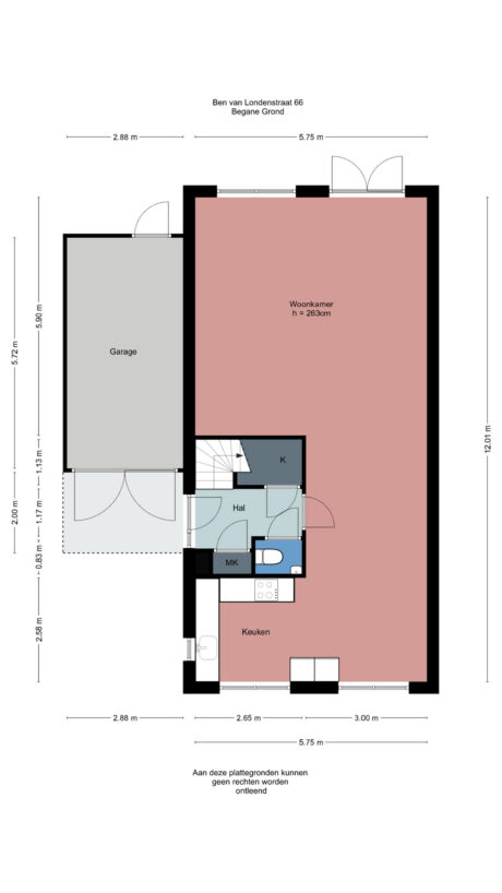 Plattegrond: Ben van Londenstraat 66, Wageningen