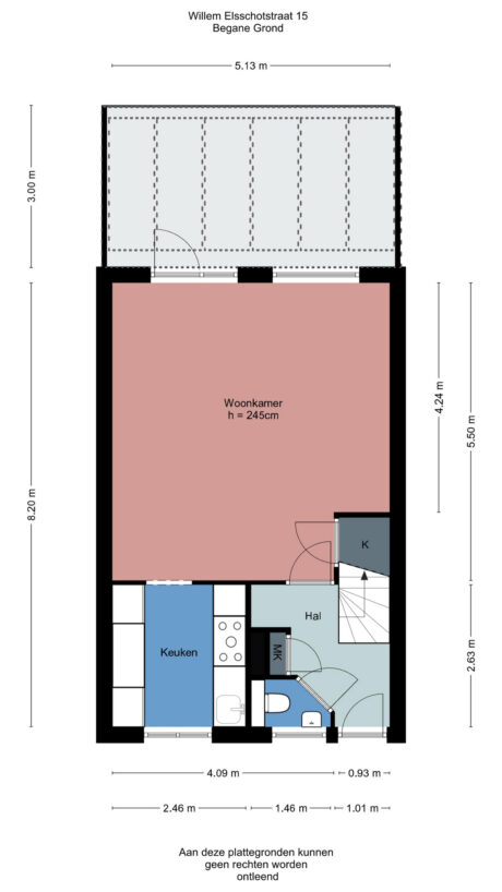 Plattegrond: Willem Elsschotstraat 15, Wageningen