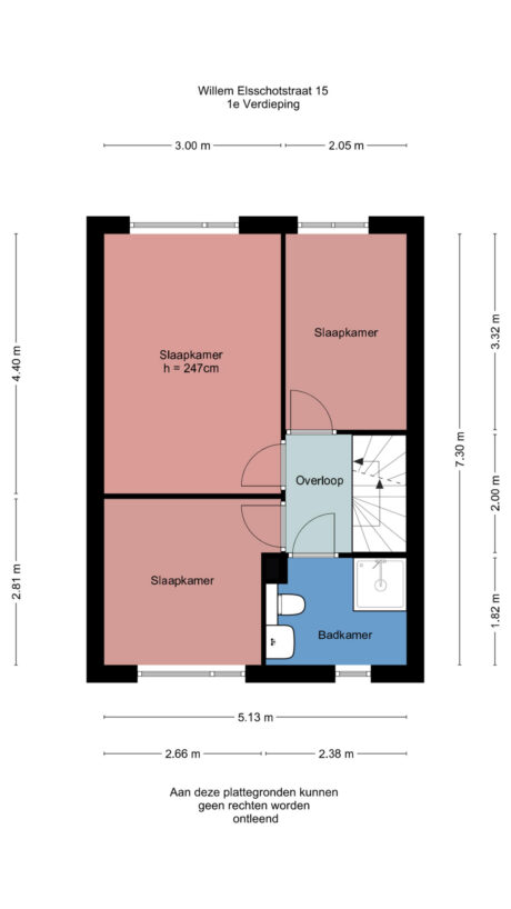 Plattegrond: Willem Elsschotstraat 15, Wageningen