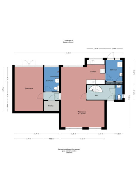 Plattegrond: Costerweg 3, Wageningen