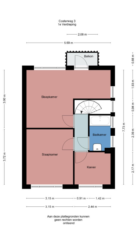 Plattegrond: Costerweg 3, Wageningen