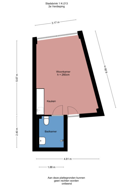 Plattegrond: Stadsbrink 1K 213, Wageningen