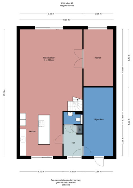 Plattegrond: Krijthehof 42, Wageningen