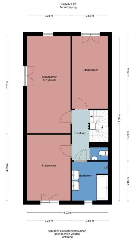 Plattegrond: Krijthehof 42, Wageningen