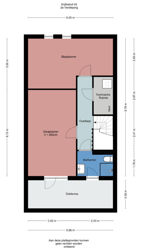 Plattegrond: Krijthehof 42, Wageningen