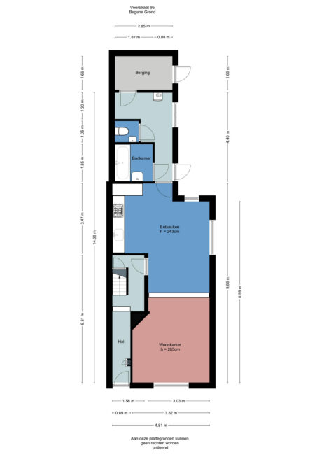 Plattegrond: Veerstraat 95, Wageningen
