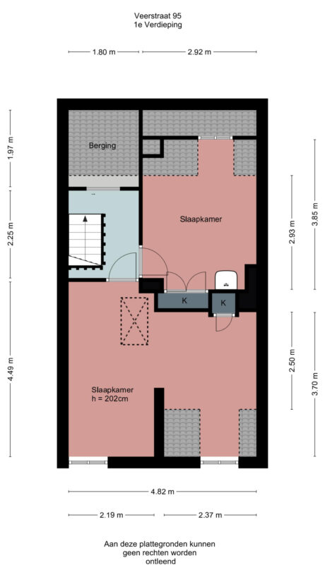 Plattegrond: Veerstraat 95, Wageningen