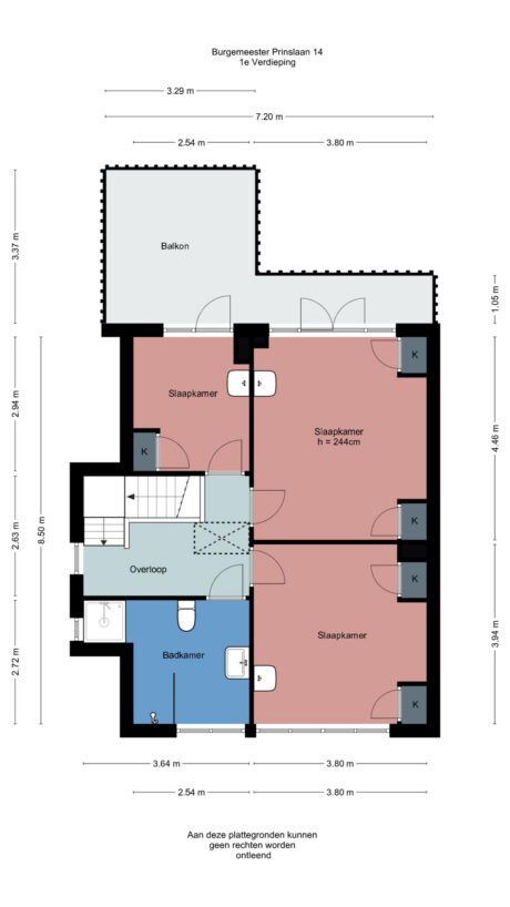 Plattegrond: Burgemeester Prinslaan 14, Ede
