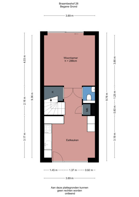 Plattegrond: Braambeshof 28, Ede