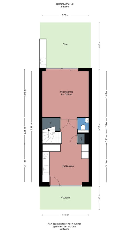 Plattegrond: Braambeshof 28, Ede