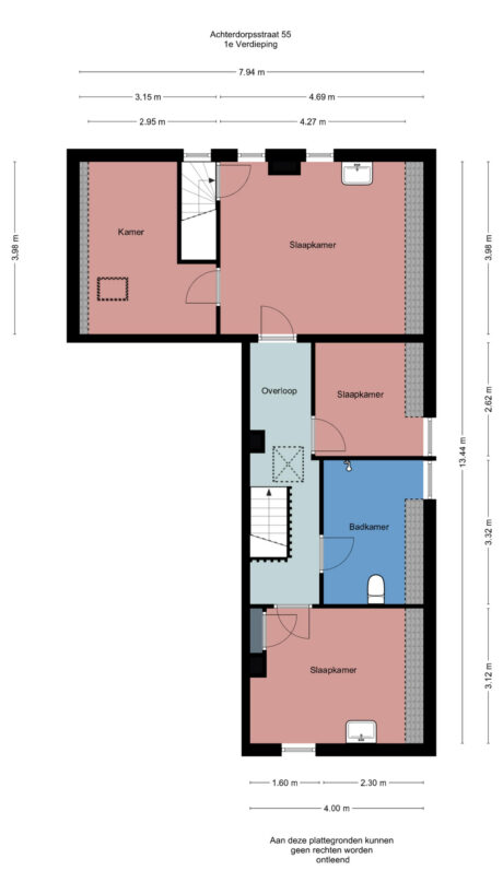 Plattegrond: Achterdorpsstraat 55, Renkum